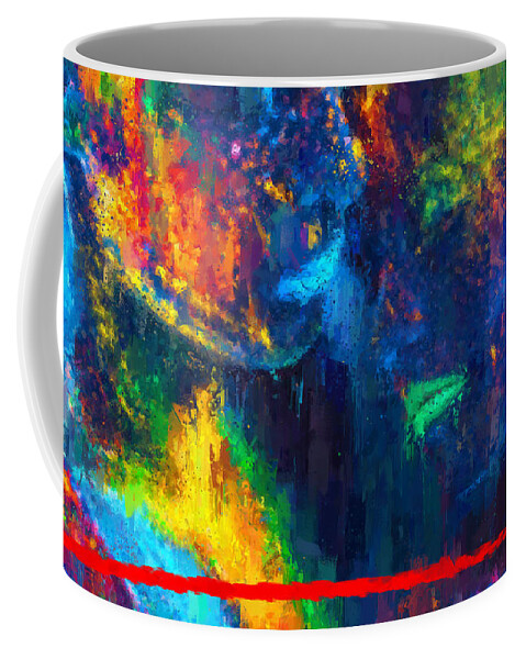 Art Coffee Mug featuring the painting COLORS OF LOVE - Gravity I by Vart