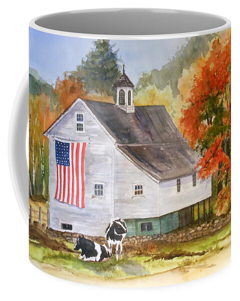  Coffee Mug featuring the painting Columbus Day - New Hamphsire by Anna Jacke