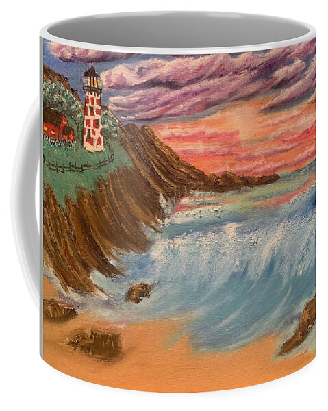 Ocean Coffee Mug featuring the painting Coming Out of the Storm by Lisa White