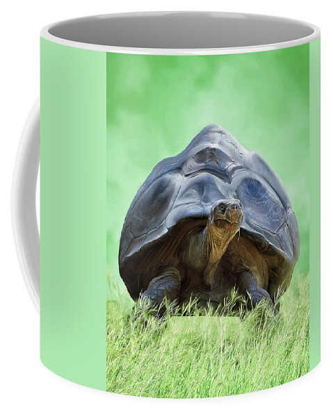 Tortoise Coffee Mug featuring the digital art Coming Through  Eventually by Brad Barton