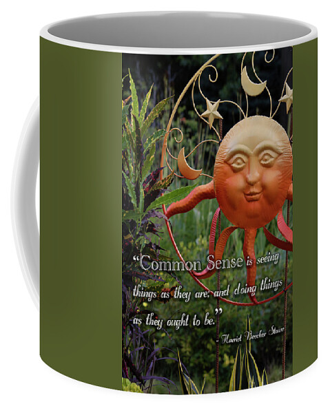 Quote Coffee Mug featuring the digital art Common Sense by Ron Grafe