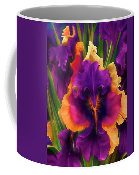 Floral Coffee Mug featuring the mixed media Complementary Petals 5 by Lynda Lehmann