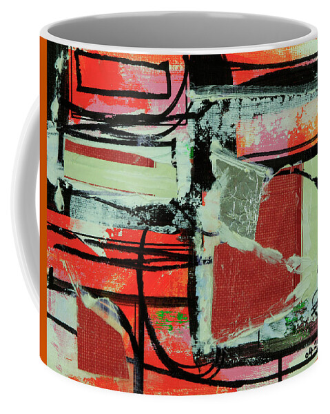Abstract Coffee Mug featuring the mixed media Composition 04201 by Walter Fahmy