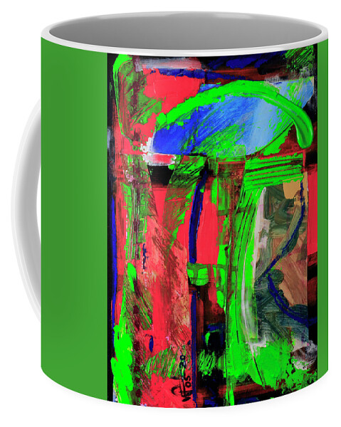 Abstract Expressionism Coffee Mug featuring the painting Composition 52020 by Walter Fahmy