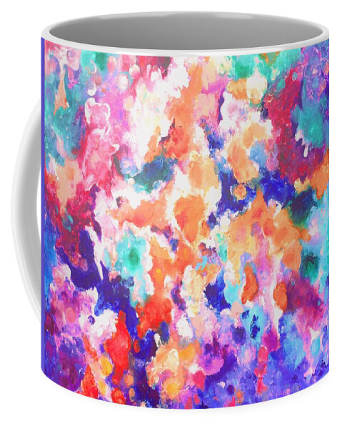 Contemporary Coffee Mug featuring the painting Composition #6. Series Cosmic Garden. by Helen Kagan