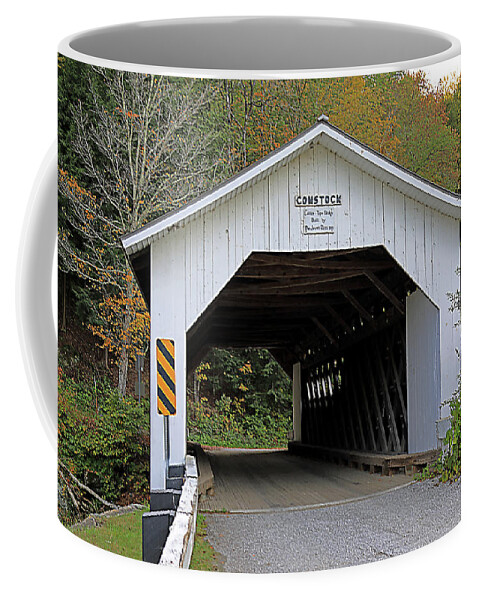 Bridge Coffee Mug featuring the photograph Comstock Covered Bridge, Vermont by Richard Krebs