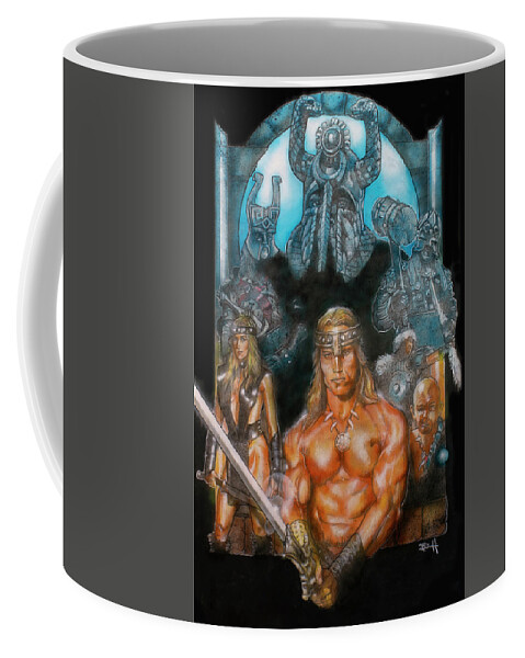 Conan Coffee Mug featuring the painting Conan the Barbarian by Sean Parnell