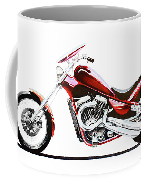Street Bike Coffee Mug featuring the drawing Concept Sketch of Street Bike-03 by Donald Presnell