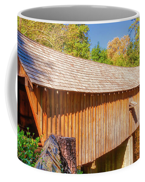 Atlanta Coffee Mug featuring the photograph Concord Covered Bridge Caretaker View by Donna Twiford