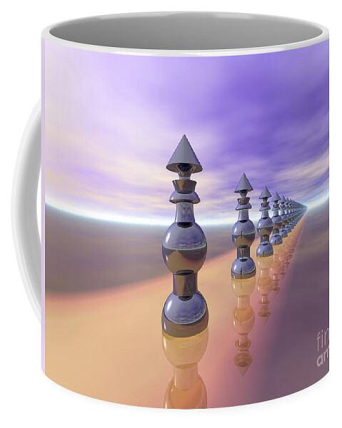 Cones Coffee Mug featuring the digital art Conical Geometric Progression by Phil Perkins