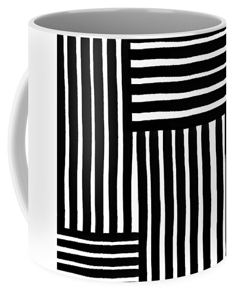 Modern Coffee Mug featuring the digital art Connecting Stripes- Art by Linda Woods by Linda Woods