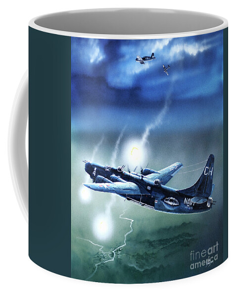 Aviation Coffee Mug featuring the painting Consolidated PB4Y-2 Privateer by Steve Ferguson