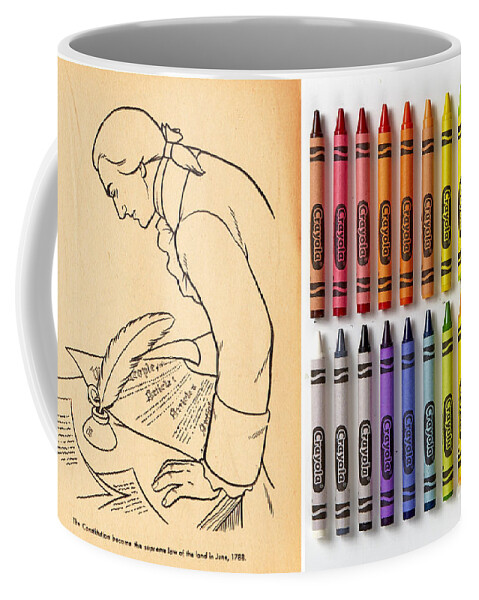 Political Coffee Mug featuring the mixed media Constitution Comes In All Colors by Sally Edelstein