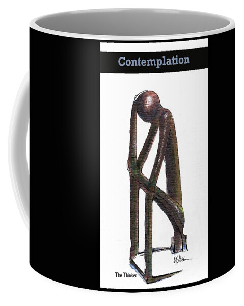 Fineartamerica.com Coffee Mug featuring the sculpture Contemplation 1133 by Diane Strain
