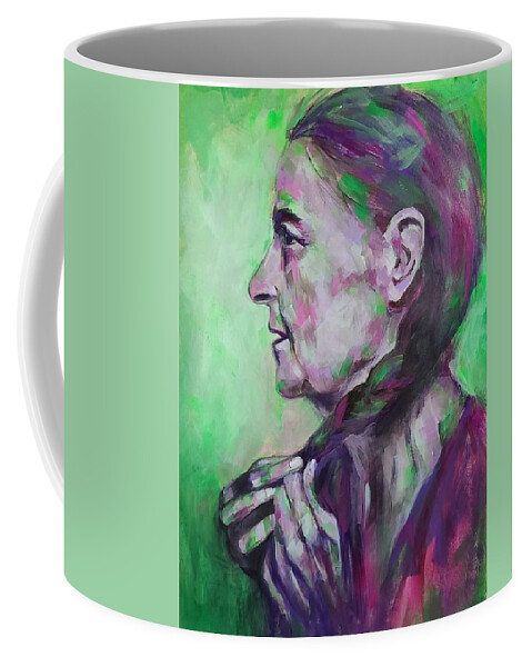  Coffee Mug featuring the painting Contemplation by Luzdy Rivera
