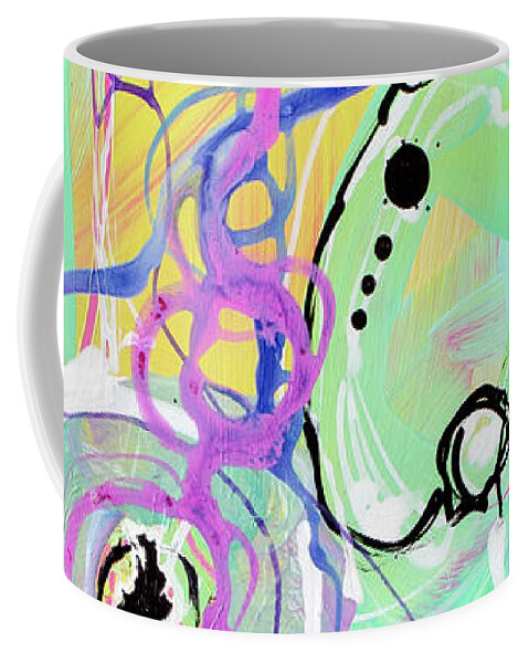 Modern Abstract Painting Coffee Mug featuring the painting Contemporary Abstract - Crossing Paths No. 1 - Modern Artwork Painting by Patricia Awapara