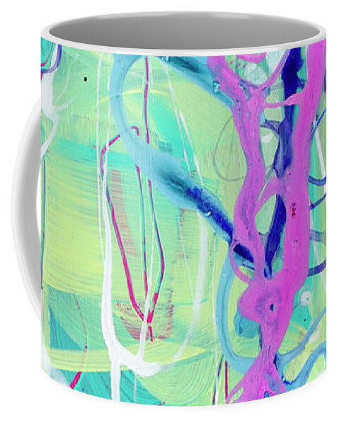 Modern Abstract Art Coffee Mug featuring the painting Contemporary Abstract - Crossing Paths No. 2 - Modern Artwork Painting No. 3 by Patricia Awapara
