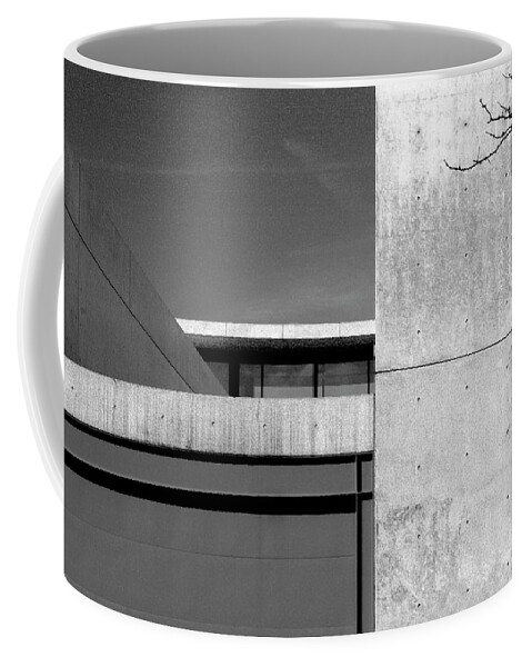 Architecture Coffee Mug featuring the photograph Contemporary Concrete Block Architecture Tree by Patrick Malon