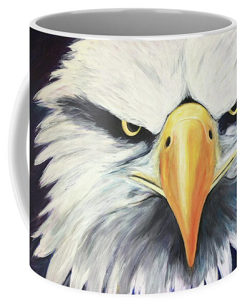 Eagle Coffee Mug featuring the painting Conviction by Pamela Schwartz
