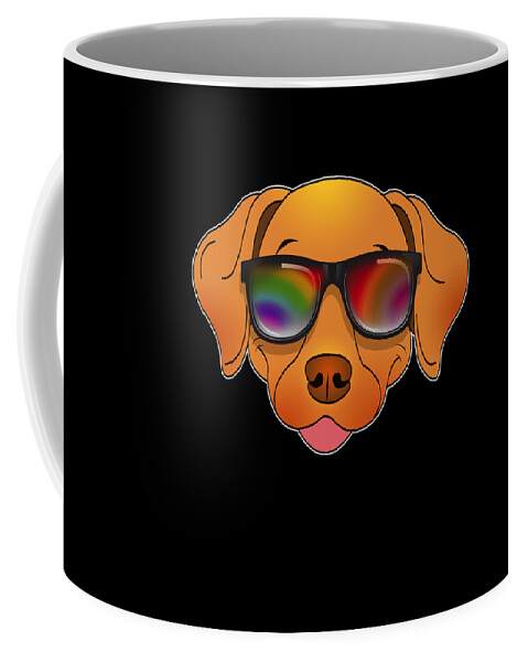 Cool dog with sunglasses summer cartoon Coffee Mug by Lukas Davis - Pixels