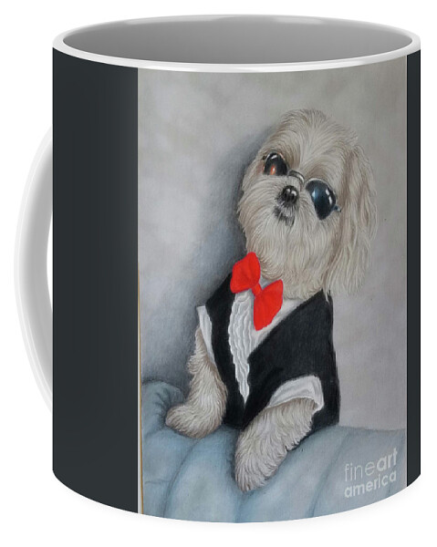 Cool Dude Coffee Mug featuring the drawing Cool Dude by Lorraine Foster