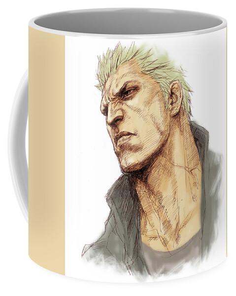 Drawing Coffee Mug featuring the digital art Cool guy by Tsunetaro