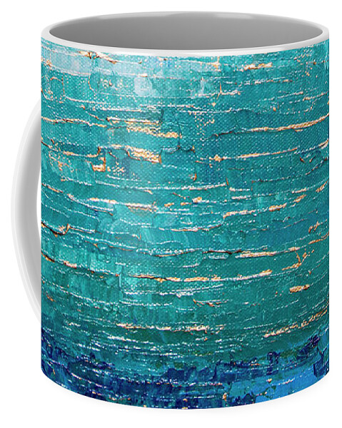 Blue Coffee Mug featuring the painting Cooled Blues by Linda Bailey