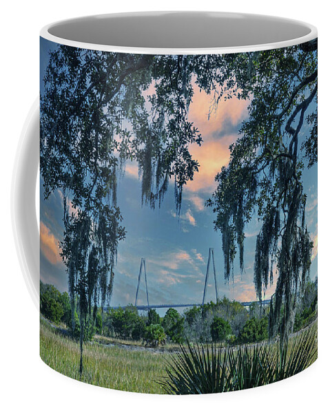 Live Oak Tree Coffee Mug featuring the photograph Cooper River Bridge - Charleston - Lowcountry Views by Dale Powell