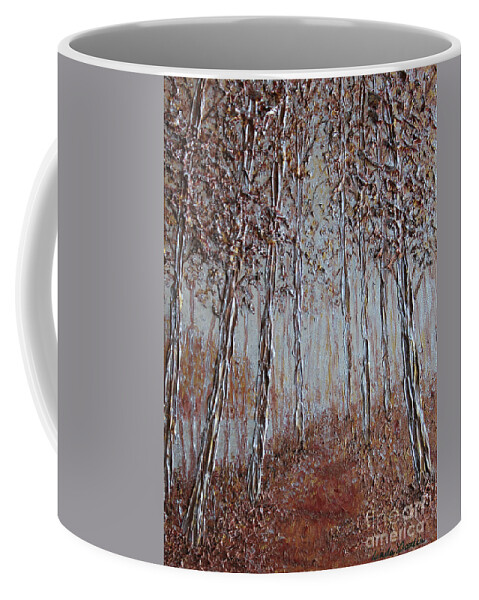 Trees Coffee Mug featuring the painting Copper Forest SOLD by Linda Donlin