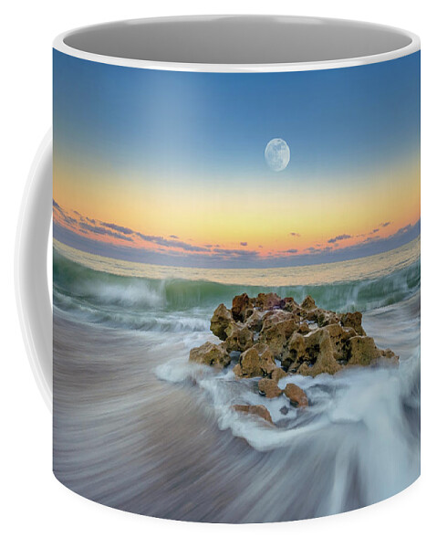 Coral Cove Park Coffee Mug featuring the photograph Coral Cove Park Last Moon Rise 2017 by Kim Seng