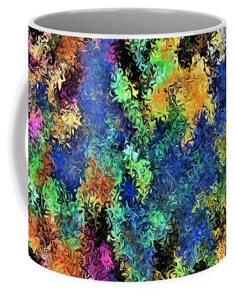 Abstract Coffee Mug featuring the digital art Coral Reef - Abstract by Ronald Mills