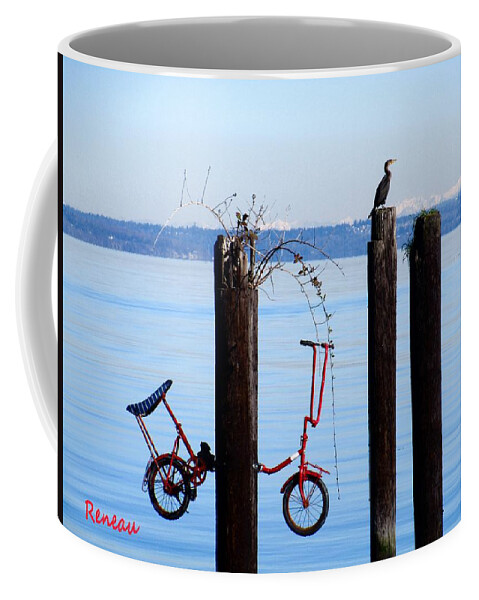 Birds Coffee Mug featuring the photograph Cormorant Biker by A L Sadie Reneau