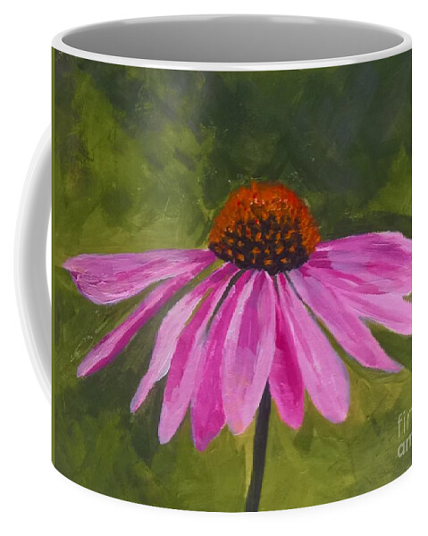 Flower Coffee Mug featuring the painting Coneflower by Lisa Dionne