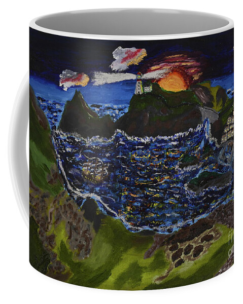 England Coffee Mug featuring the painting Cornwall 1700's by David Westwood