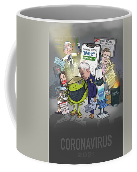 Covid-19 Coffee Mug featuring the digital art Coronavirus 2021 by Emerson Design