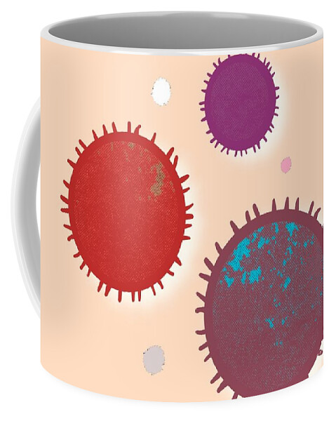 Coronavirus Coffee Mug featuring the painting Coronavirus - abstract by Vesna Antic