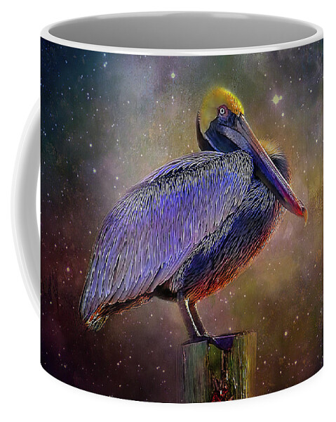 Brown Pelican Coffee Mug featuring the photograph Cosmic Pelican by HH Photography of Florida