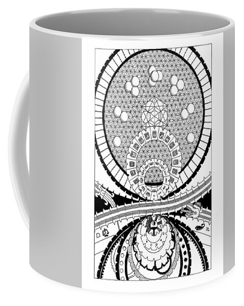 Time Coffee Mug featuring the drawing Cosmic Time by Trevor Grassi