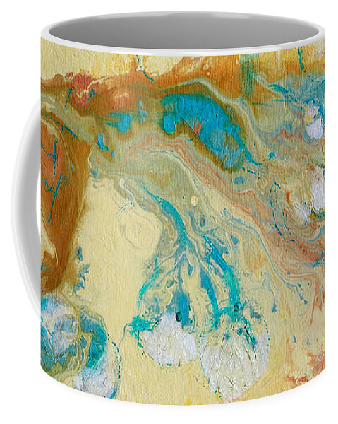 Abstract Coffee Mug featuring the painting Cotton Bolls Abstract by Cynthia Westbrook