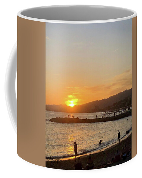 Cannes Coffee Mug featuring the photograph Coucher de Soleil a Cannes by Medge Jaspan