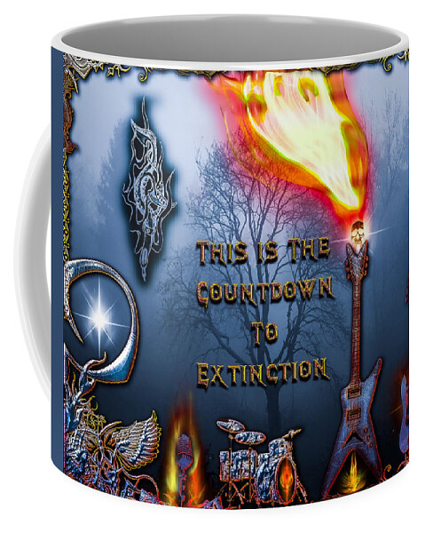 Hard Rock Music Coffee Mug featuring the digital art Countdown to Extinction by Michael Damiani