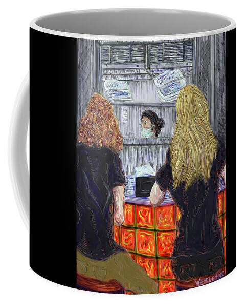 Restaurant Coffee Mug featuring the digital art Counter Service by Angela Weddle