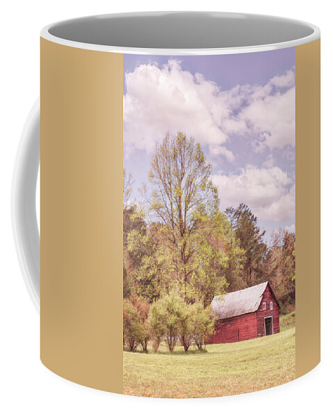 Barns Coffee Mug featuring the photograph Country Barn in the Spring Pastures by Debra and Dave Vanderlaan
