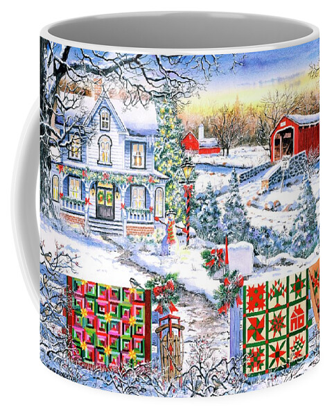 Snow Coffee Mug featuring the painting Country Christmas by Diane Phalen