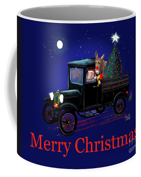 Santa Coffee Mug featuring the digital art Country Christmas by Doug Gist