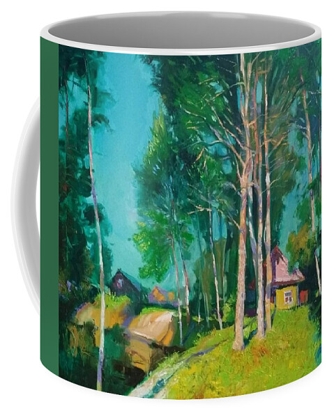 Ignatenko Coffee Mug featuring the painting Country house by Sergey Ignatenko