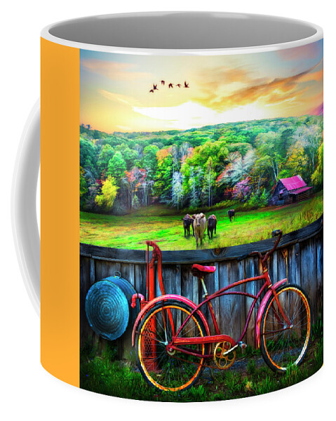 Barns Coffee Mug featuring the photograph Country Rust Painting by Debra and Dave Vanderlaan