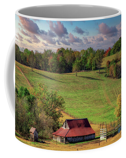 Countryside Coffee Mug featuring the photograph Countryside Barn by Ron Grafe