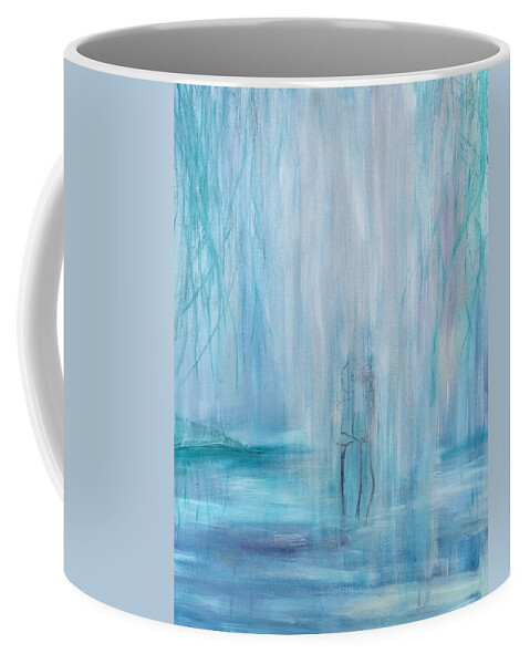 Couple Coffee Mug featuring the painting Couple in Waterfall by Lynne McQueen