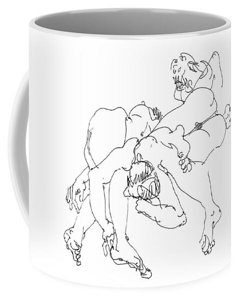 Couples Coffee Mug featuring the drawing Couples Erotic Art 1 by Gordon Punt